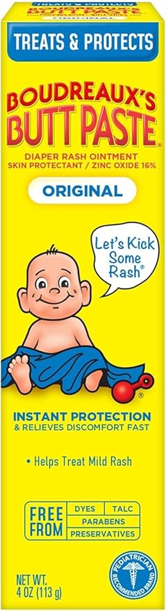 Boudreaux's Butt Paste Diaper Rash Ointment, (Original, & Maximum Strength) (2ea / 4oz) (Variety Pack)