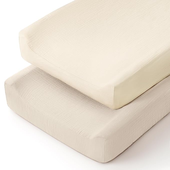 lulumoon Muslin Changing Pad Cover: Baby Diaper Changing Table Pad Cover - Changing Pad Sheets for Girls Boys