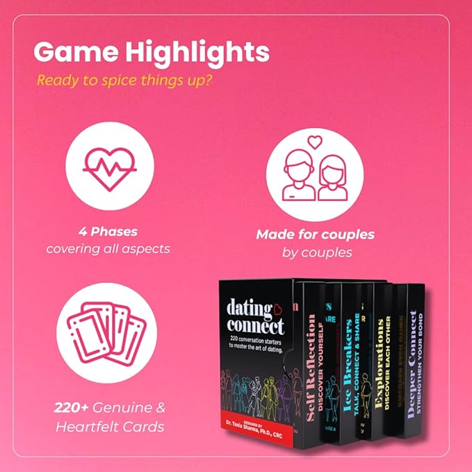 Life Sutra Dating Connect Couples Card Game - 220 Conversation Cards for Couples - Strengthen Communication, Build Trust & Deepen Bond - Ideal for Date Night, Wedding, Husband & Wife Gifts
