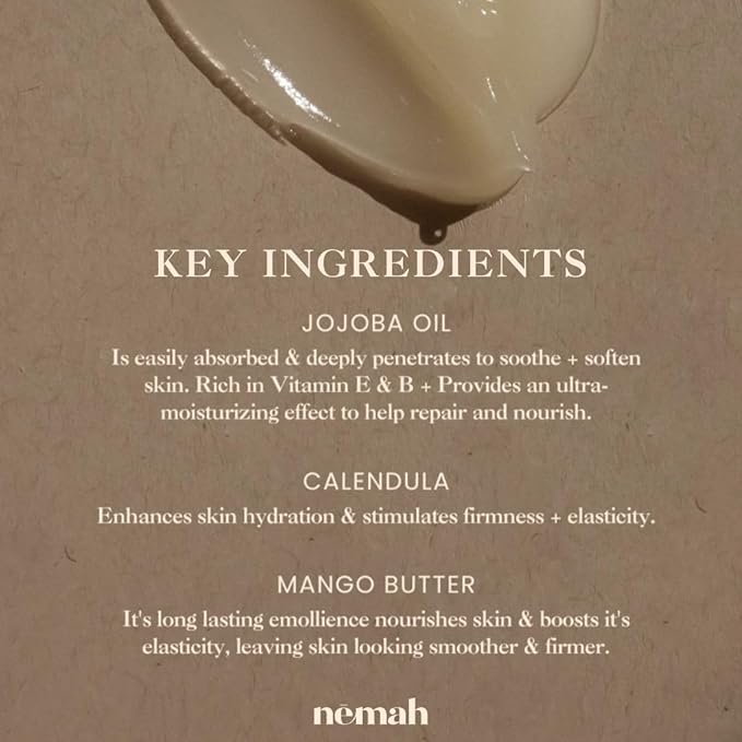 Nemah Nipple Cream, Nipple Cream For Breastfeeding, 2 In 1 Nursing Balm And Lip Balm, Non-Greasy Balm With Calendula Jojoba Mango For Dry Skin, Postpartum Essentials, Vegan and Cruelty-Free, 1 Oz