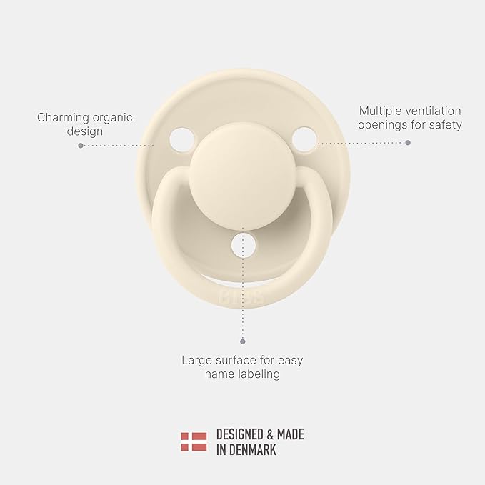 BIBS Pacifiers - De Lux Collection | BPA-Free Baby Pacifier | Made in Denmark | Set of 2 Mustard/Petrol Color Premium Soothers | Size One Size