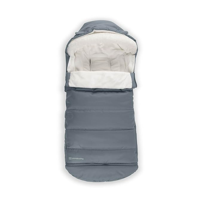 UPPAbaby CozyGanoosh 2-in-1 Seasonal Footmuff - Easily Attaches to UPPAbaby Strollers and RumbleSeat – Versatile, Ultra-Plush Zip-Out Liner for Cold Weather - Callum (Stone Blue)