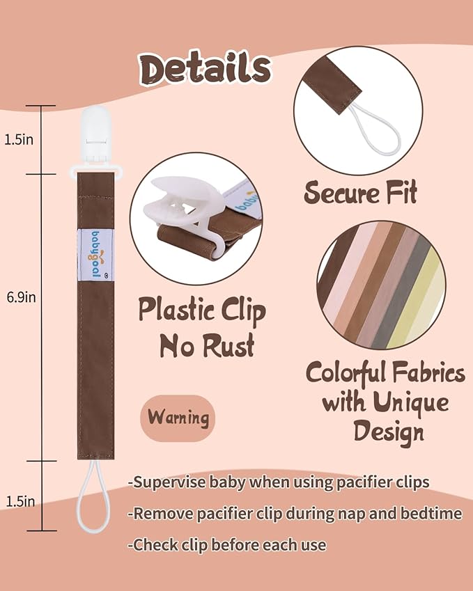 babygoal Baby Pacifier Clips 8 Pack, Pacifier Holder Clips 8PS44