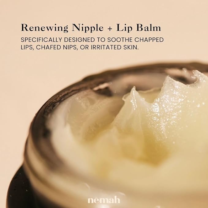 Nemah Nipple Cream, Nipple Cream For Breastfeeding, 2 In 1 Nursing Balm And Lip Balm, Non-Greasy Balm With Calendula Jojoba Mango For Dry Skin, Postpartum Essentials, Vegan and Cruelty-Free, 1 Oz