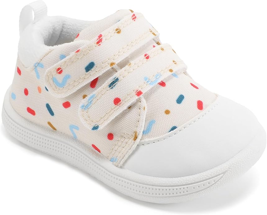 Baby First Walking Shoes Baby Girls Wide Barefoot Sneakers Lightweight Soft Toddler Shoe Non-Slip Ankle Support