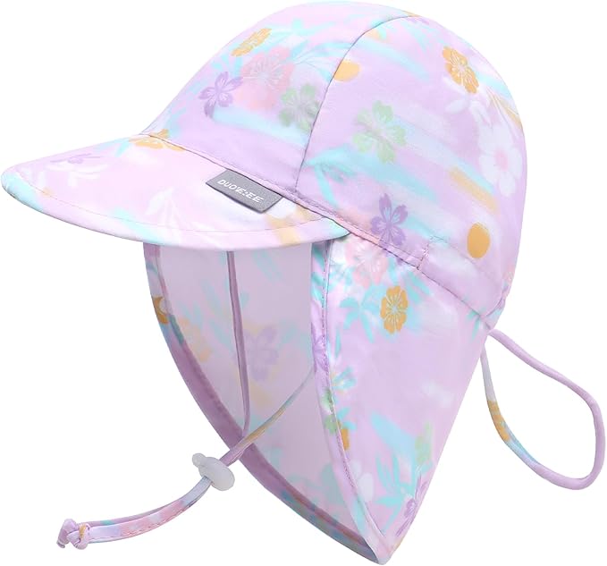 Duoyeree UPF 50+ Baby Sun Hat with Ear and Neck Protection - Toddler Beach Hat for Boys & Girls - Ideal for Summer Fun