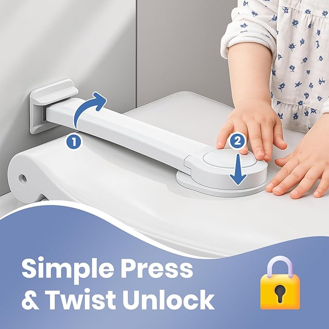 Baby Proofing Toilet Seat Locks (2-Pack) – Ideal Baby Proof Toilet Lid Locks - Easy Installation Toilet Locks Set - No Tools Required