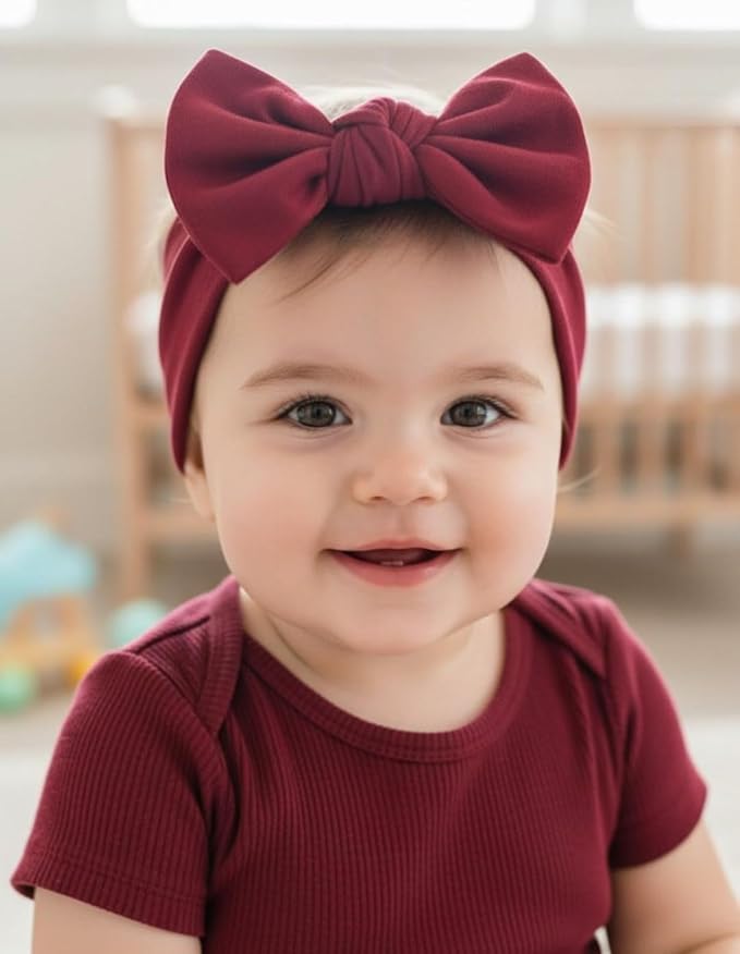 Baby Girl Headbands-Infant,Toddler Cotton Handmade Hairbands with Bows Child Hair Accessories