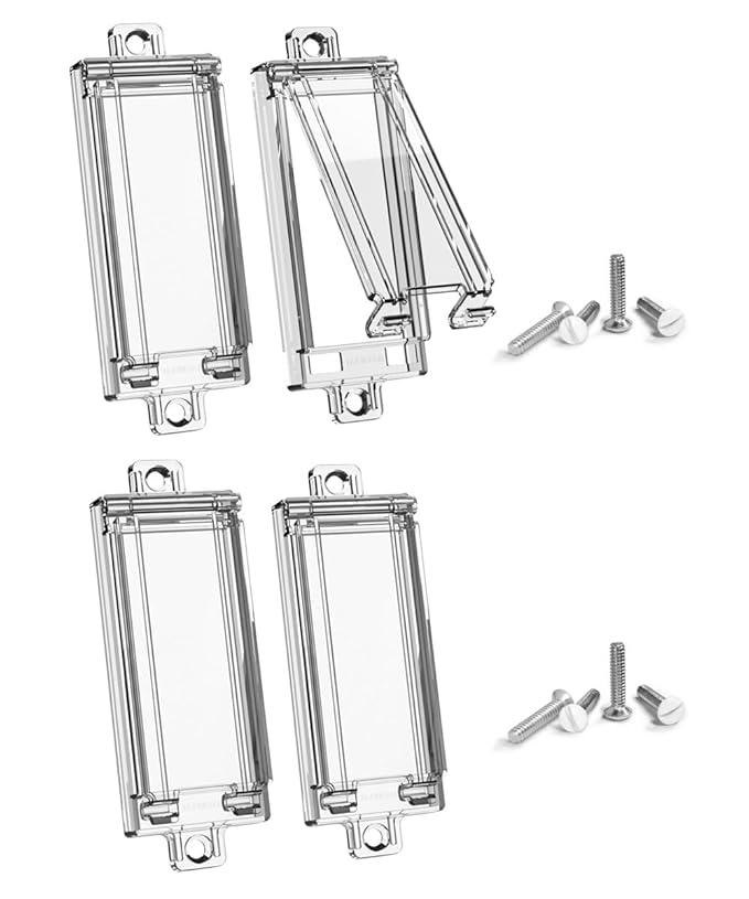 Light Switch Guard, ILIVABLE Child Proof Rocker Switch Plate Cover Prevents Kids or Accidental Turned On/Off Switch While Allowing Access (Clear, 4 Pack)