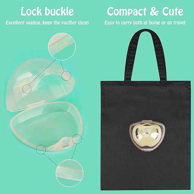 Accmor Pacifier Case, Pacifier Holder Case, Pacifier Container for Travel, BPA Free,Transparent Pink, 3 Pack