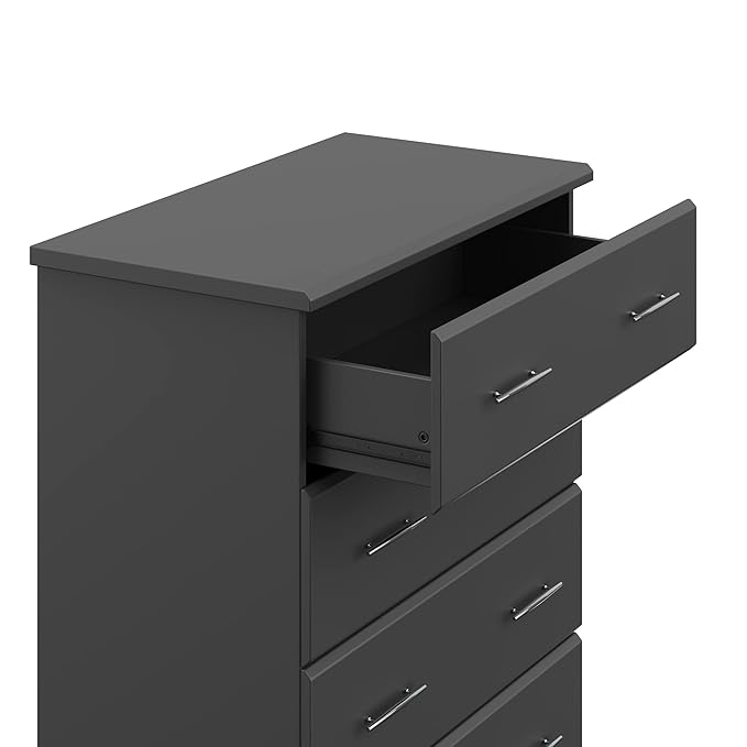 Storkcraft Brookside 4 Drawer Dresser (Gray) – GREENGUARD Gold Certified, Nursery Dresser for Kids Bedroom, Chest of Drawers