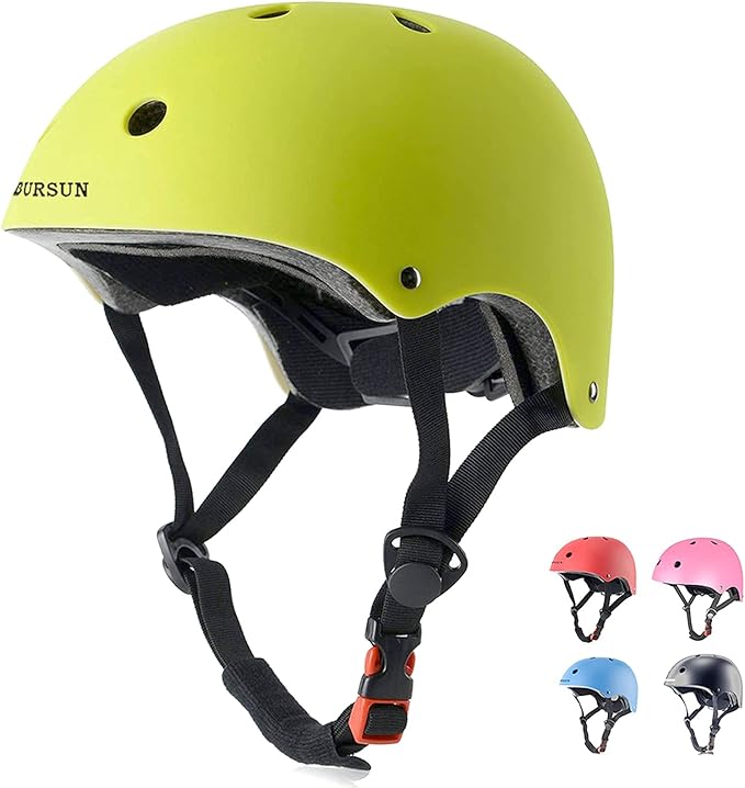 BURSUN Kids Bike Helmet Ventilation & Adjustable Toddler Helmet for Ages 2-14 Kids Boys Girls Multi-Sport Helmet for Skateboard Roller Skateing Bicycle Scooter blance Bike