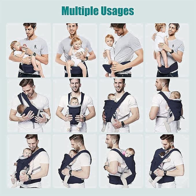 Baby Carrier Newborn to Toddler Baby Carriers with Seat Infant Baby Holder Backpack Baby Carriers Front and Back for Carrying and Hiking (Dark Blue)