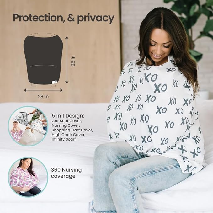 Copper Pearl Multi-Use Cover: Car Seat Covers, Nursing Cover, and Stroller Cover for Sun - Stretchy Fabric, All-Season Use, Stylish Designs, Easy Access for Moms - Ace
