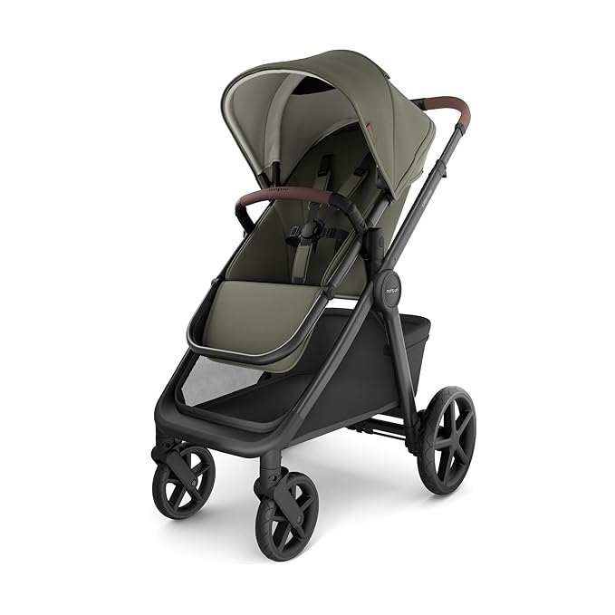 Mompush Ultimate 3 Full Size Baby Stroller from Newborn to 50 lbs - All-Terrain Large Wheels with Full Suspension, Reversible & Extendable Seat for Growing Kids, One-Second Compact Fold