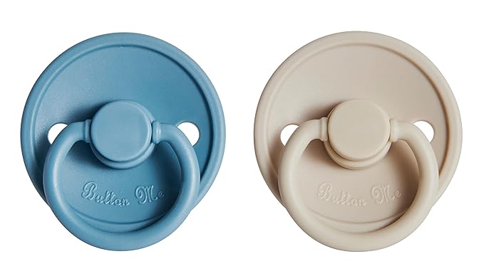 ButtonMe Premium Soft Silicone Newborn Pacifiers 0-6 Months BPA Free Baby Pacifier - 2-Pack Comfortable & Stylish Baby Pacifier 0-6 Months for Baby Boy & Girl - Hospital-Grade Silicone Baby Pacifiers