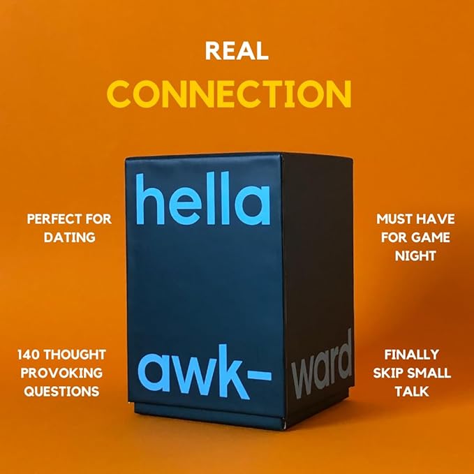 Hella Awkward Card Game – Fun Icebreaker Questions for Couples, Friends & Game Night – 140 Deep Conversation Cards