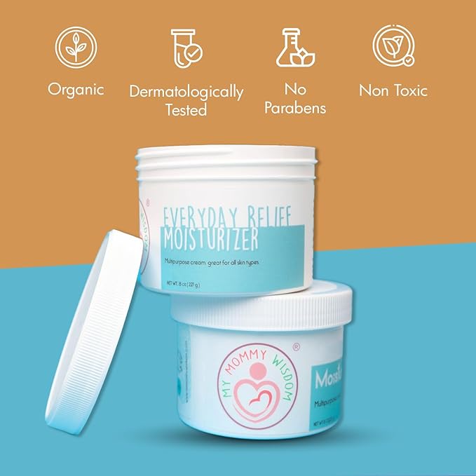 My Mommy Wisdom Everyday Relief Moisturizer |Baby Moisturizer | Baby Eczema Cream |For Rashes, Hyperpigmentation, Dryness |Sensitive Skin |With Cocoa Butter | Soft & Gentle |Baby Care Products | 8oz