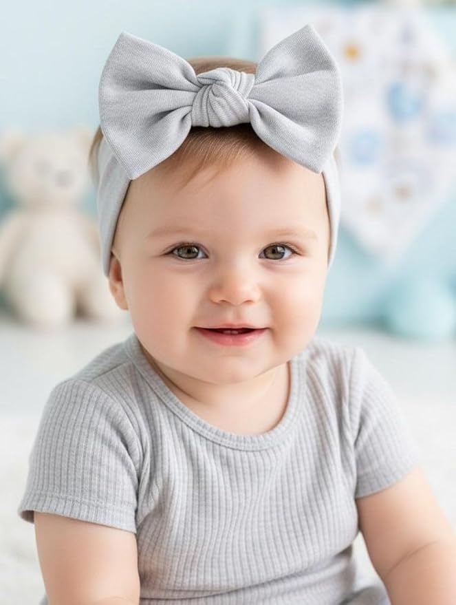 Baby Girl Headbands-Infant,Toddler Cotton Handmade Hairbands with Bows Child Hair Accessories