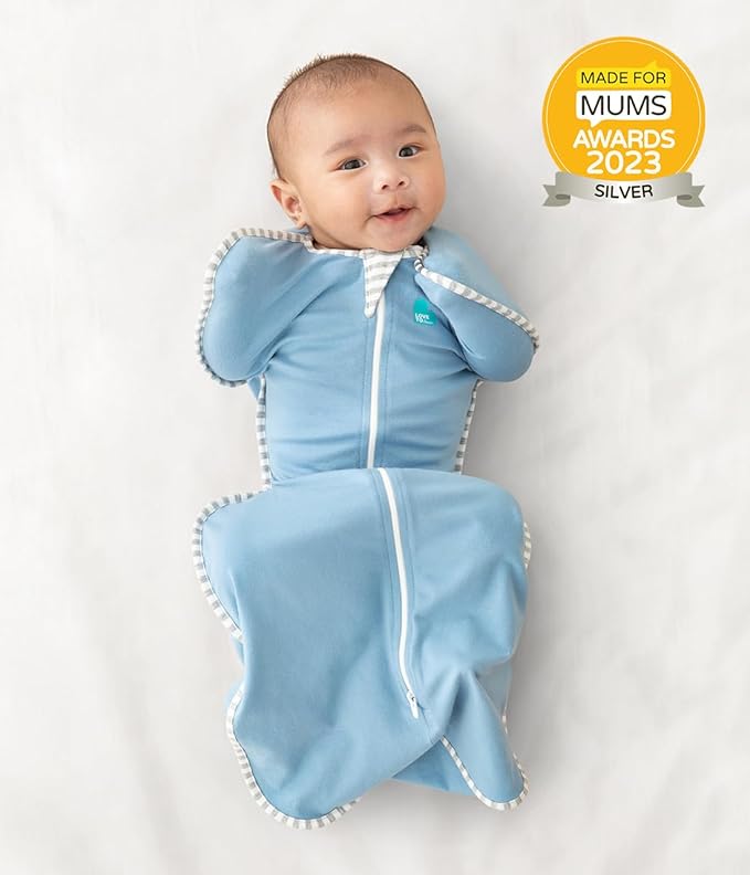 Love to Dream Swaddle UP, Baby Sleep Sack, Self-Soothing Swaddles for Newborns, Get Longer Sleep, Snug Fit Helps Calm Startle Reflex, New Born Essentials for Baby, 1.0 TOG, 5-8.5 lbs, Dusty Blue