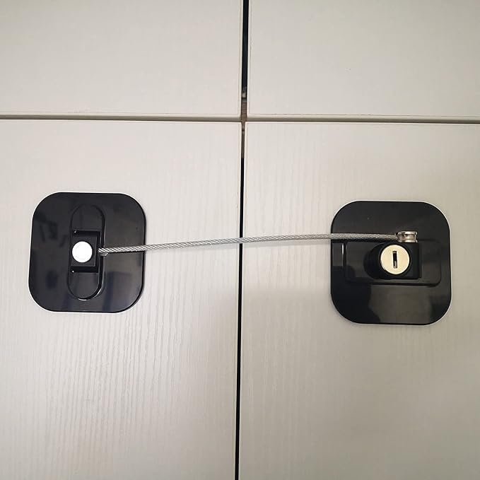 YEYA Upgraded Child Proof Refrigerator Door Lock, Large Base 1-Pack, Fridge Locks for Kids with Key