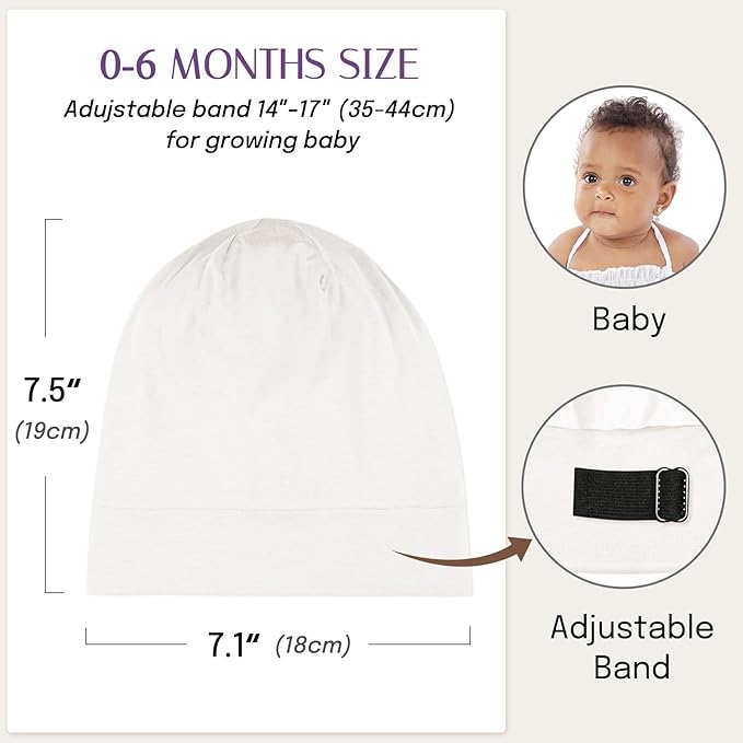 OLESILK Silk Baby Bonnet for 0-6 Months - 100% Mulberry Silk Toddler Hair Bonnet, Adjustable Night Cap for Sleeping