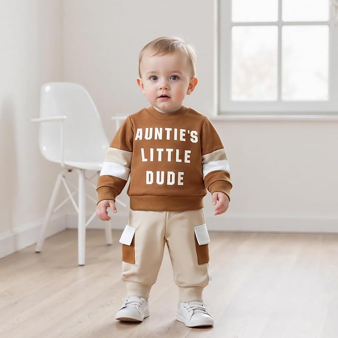 Infant Baby Boy Fall Clothes Set Funny Letter Sweatshirt Pant Outfit Toddler Winter Clothes 6 12 18 Months 2T 3T