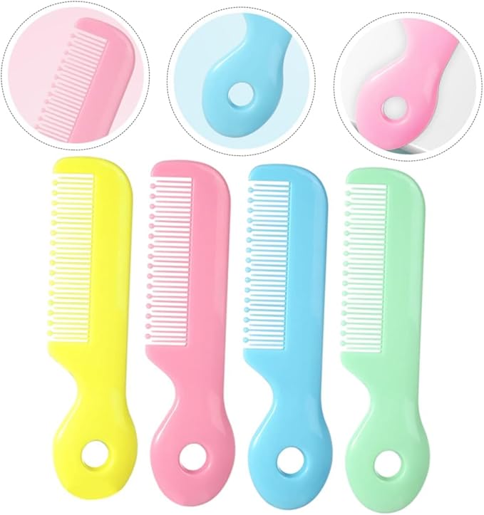 4Pcs Newborn Hair Comb Baby Comb Round Teeth Combs Wide Tooth Hair detangler for Toddler Pocket Hair Comb Baby and Child Care Products Health and Household