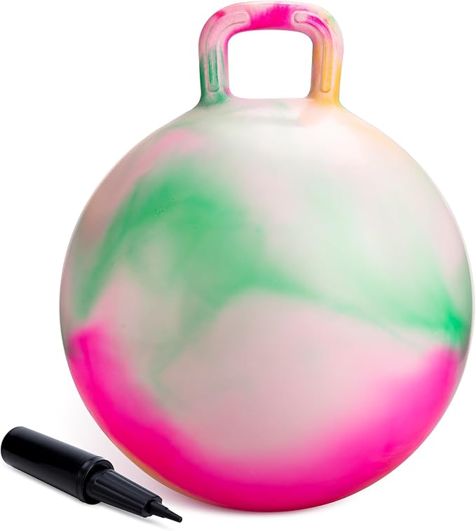 ZOOJOY Hopper Ball for Kids, 18 Inch Bouncy Ball with Handle, Clouds Girl Toys for Indoor Outdoor Active Play, Best Inflatable Balance Hopping Toys for Girls Boys Gifts 3 4 5 6 7 8 Years Old