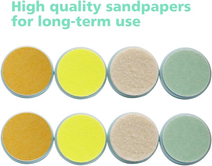 Baby Nail File Replacement Pads, Grinding Heads Polish Disc for Electric Nail Trimmer by Consevisen and Other Brands, Toes Fingernails Care for Infant Toddler Kids (8 Pack, Teal)
