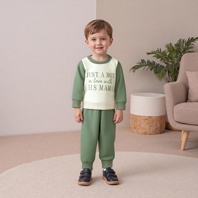 Infant Baby Boy Fall Clothes Set Funny Letter Sweatshirt Pant Outfit Toddler Winter Clothes 6 12 18 Months 2T 3T