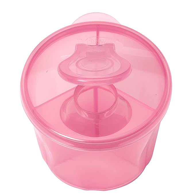 Dr. Brown's Baby Formula Dispenser with Snap-On Lid for On-The-Go Feedings, Milk Powder Dispenser for Traveling with Infant, Pink, 2-Pack