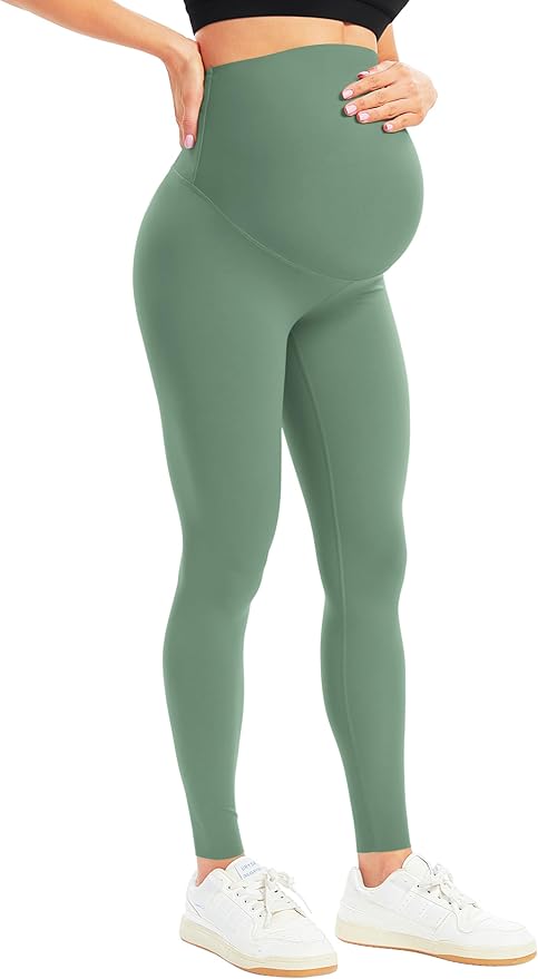 BONVIGOR Women's Maternity Leggings Over The Belly Bump Workout Full Length Leggings Running Active Yoga Pants