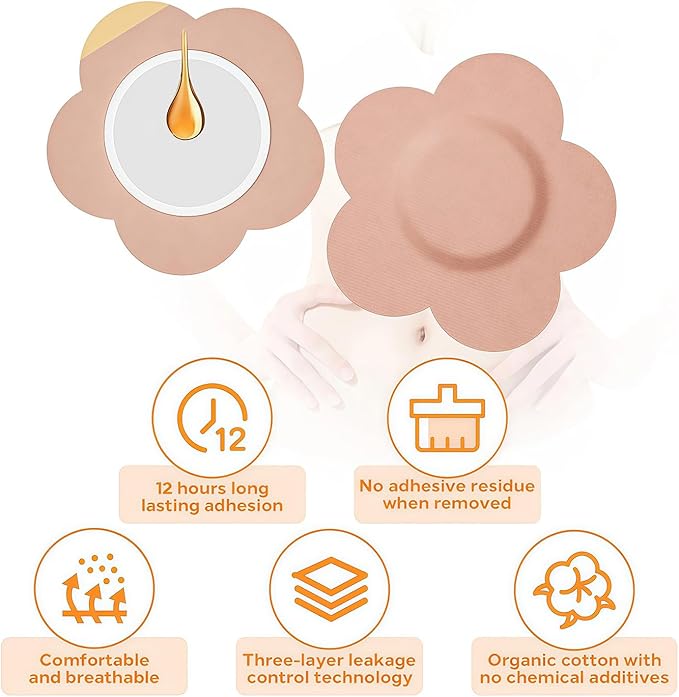 Castor Oil Patches – FDA/MDR/CE Certified Carrier Patches for Castor Oil, Medical-Grade Self-Adhesive Pads, Disposable Organic Cotton Belly Button Patch, Portable Breathable Anti Leakage No Wash