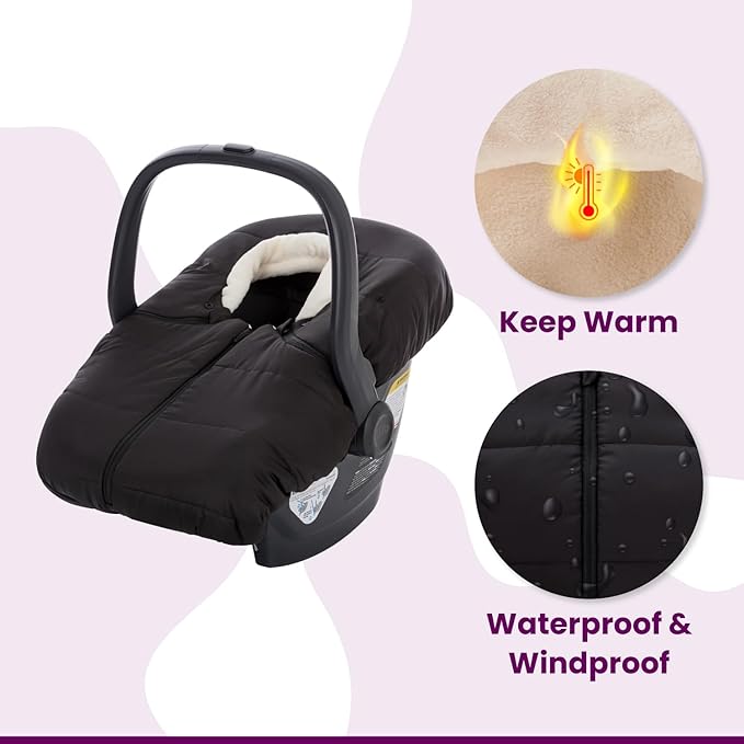 Buntting Bag Compatible with UPPAbaby Aria, Aria V2, Mesa, Mesa V2, Mesa V3 Infant Car Seats, Warm and Ultra-Plush Waterproof car seat Cover, Footmuff, Winter Cover Universal. nfant Car Seats