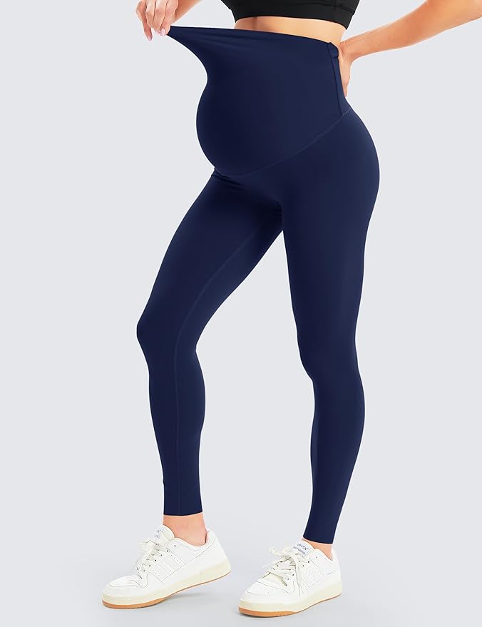 BONVIGOR Women's Maternity Leggings Over The Belly Bump Workout Full Length Leggings Running Active Yoga Pants