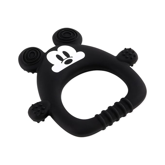 Bumkins Disney Baby Teething Freezer Toy Keys Rings, Soft Flexible Platinum Silicone Pacifier, Safe to Chew, Cool Teether Gum Relief, Essentials for Babies 3 Months, Freezable, Sensory, Mickey Mouse