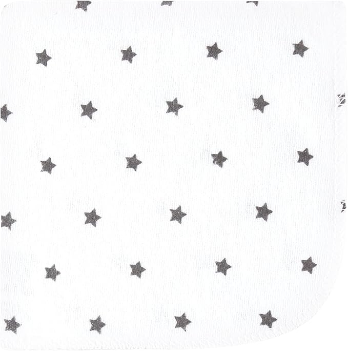 Hudson Baby Unisex Baby Flannel Cotton Washcloths 10-Pack, Farm Friends Grey, One Size