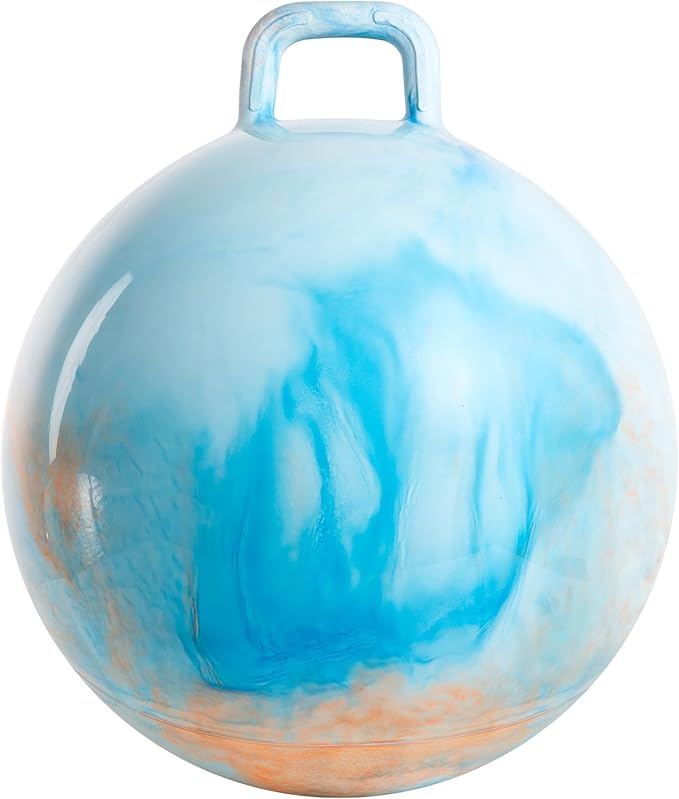 U&C Planet Hopper Ball 20 inches Bouncy Ball with Handle for Kids Age 5-9 Clouds Hoppity Hop Sit and Bounce Jumping Hopping with Pump and Gift Box Great Gift for Birthday Christmas