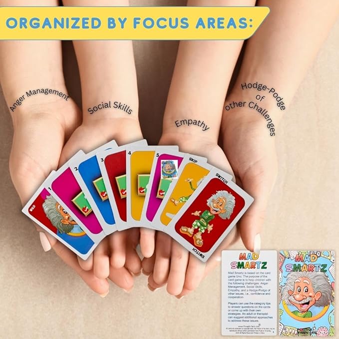 Thought-Spot Mad Smartz Anger Management & Social Skills Game for Kids & Teens | Impulse Control & CBT Tool for Emotional Regulation | for Home, School, or Therapy | Autism & ADHD Must-Have