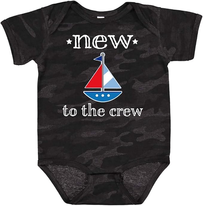 inktastic Baby Boy New To the Crew Sailboat Baby Bodysuit