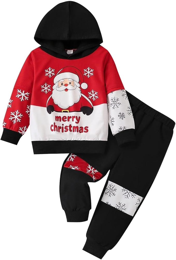 2-6T Toddler Baby Boy Clothes Color Blocking Hoodies + Pants Fall Winter Outfits