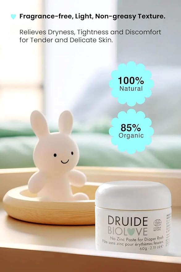 BioLove Diaper Rash Cream, Organic No Zinc Paste For Diaper Rash Treatment Cream, With Shea Butter and Oatmeal, Gentle Baby Care Essentials – 60 g (2.11 oz Bottle Size Chamomile Made in Canada
