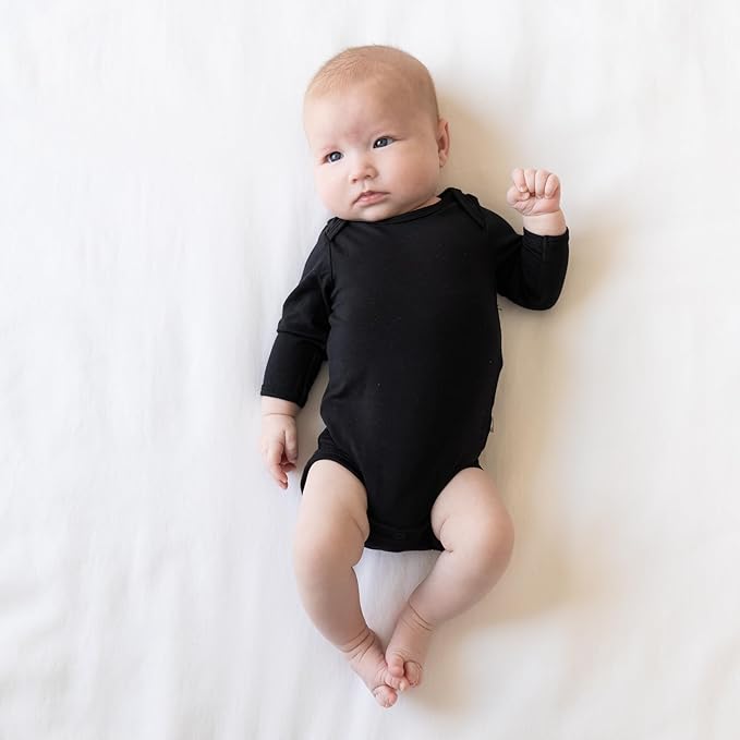 KYTE BABY Soft Bamboo from Rayon Long Sleeve Unisex Bodysuit, 0-24 Months