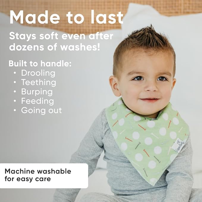 Copper Pearl 4 Pack Soft Cotton Baby Bibs for Drooling and Teething, Absorbent Drool Bibs for Baby Girl and Boy, Adjustable to Fit Newborns to Toddlers, Tons of Styles (Bogey)