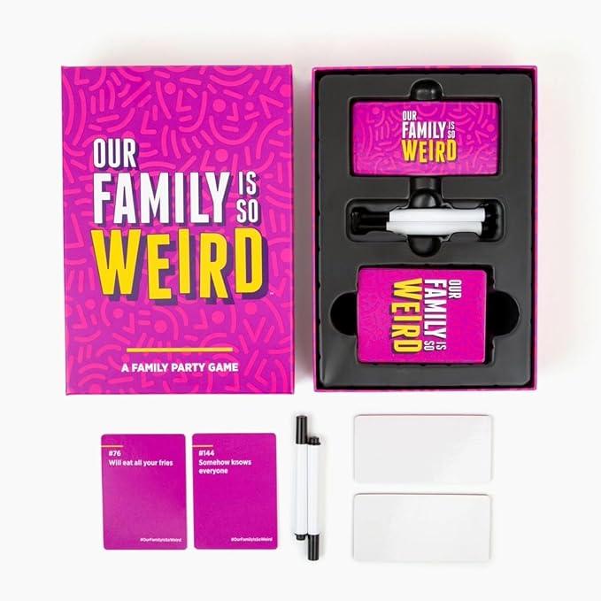 DSS Games Our Family is So Weird [A Family Card Game to Decide Who’s Most Likely to | Game Night Idea for Teens, Adults & Groups | Great for Reunions, Vacation, Road Trips]
