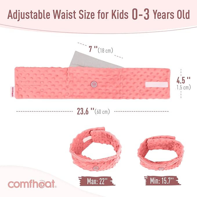 Colic and Gas Relief for Newborns and Infants, Heated Tummy Wrap, Baby Swaddling Belt with Soothing Warmth, Natural Relief for Upset Stomach in Babies Toddlers, 0-3 Years (Watermelon Red)