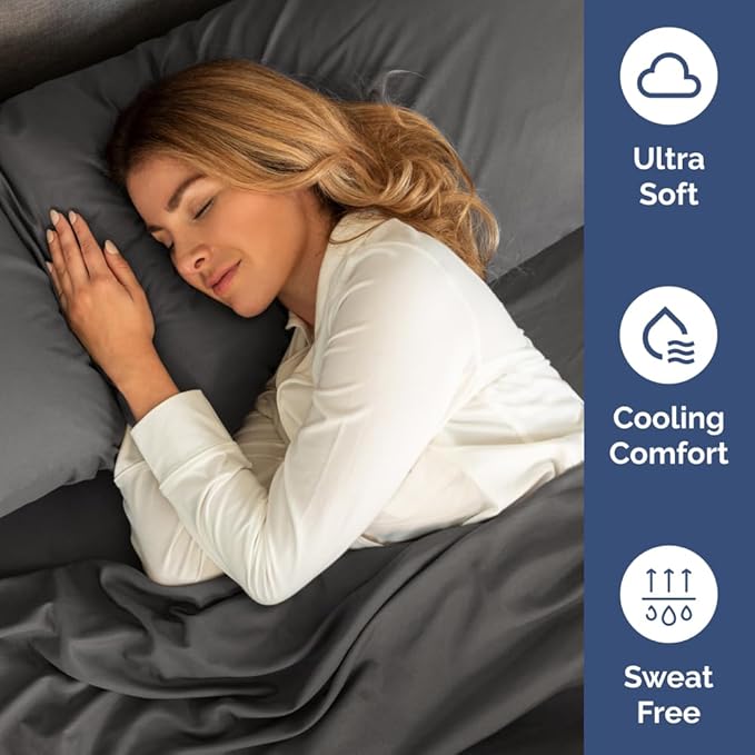 Full XL Size 4 Piece Sheet Set - Comfy Breathable & Cooling Bed Sheets Set - Hotel Luxury Bedding for Women, Men, Kids, Teens, Boys & Girls - Deep Pockets, Soft & Wrinkle Free - Oeko-Tex - Charcoal
