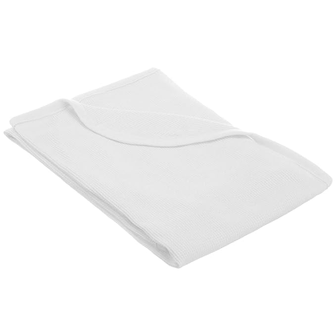 American Baby Company 100% Cotton Thermal Waffle Swaddle Blanket (30" x 40"), Soft, Breathable & Stretchy, White, 2 Pack, for Boys and Girls, Perfect for Swaddling, Travel and Gifting
