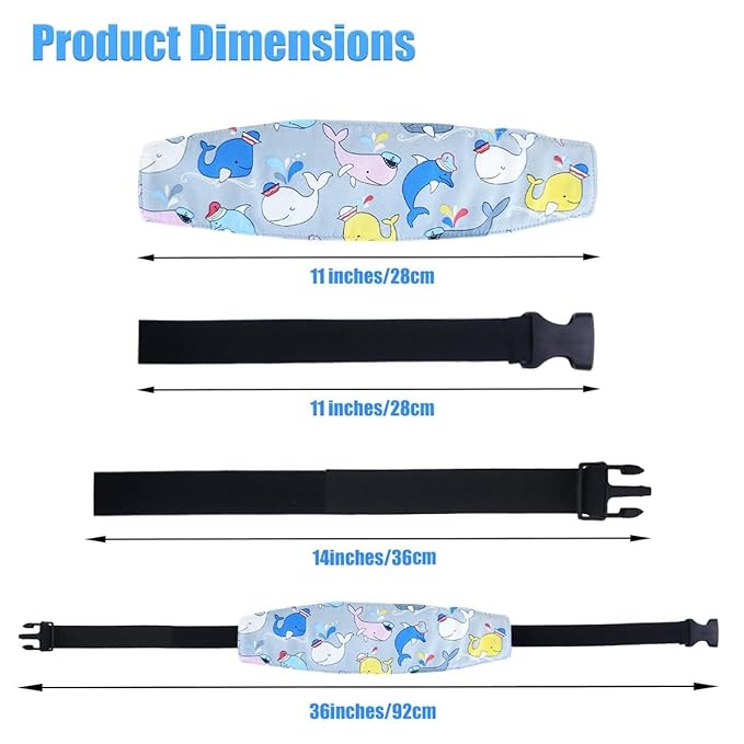 3 Pcs Head Support for Baby Car Seat Stroller Neck Relief Strap Headrest for Sleeping Traveling Head Holder for Toddler Kids Children Child Baby Infant-Grey